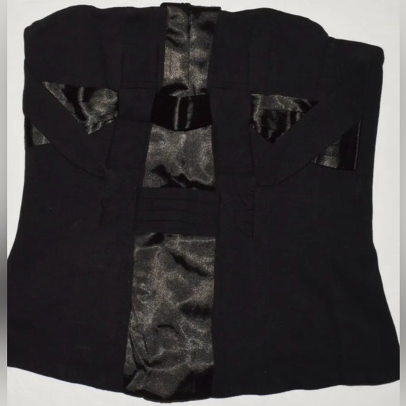 Bcbgmaxazria black satin ripon corset bustier top size medium - Picture 8 of 12